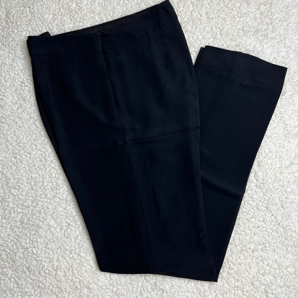 Emporio Armani Black Flat Front Side Zip Pants 29”